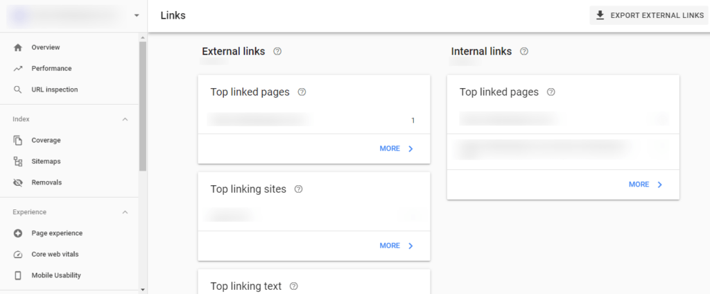 Check links in google search console